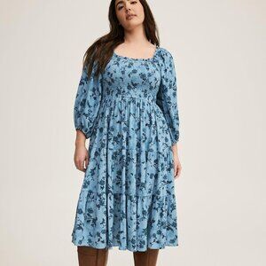 NWT TORRID FLORAL SKATER MIDI DRESS - SIZE 3